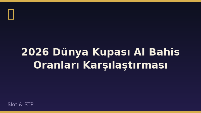 2026 Dünya Kupası AI Bahis Oranları Karşılaştırması